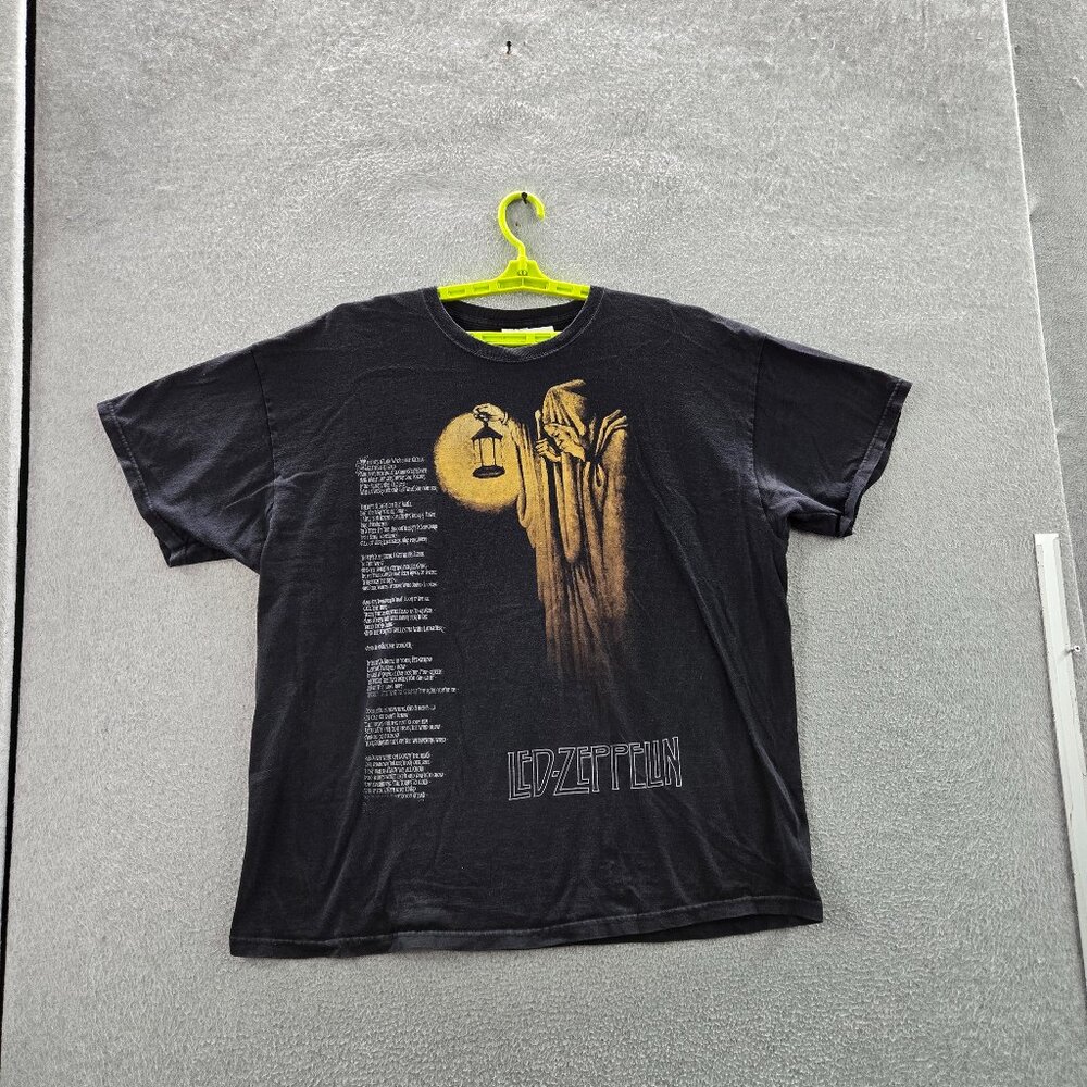 Led zeppelin Men Shirt 2X‎ Black Stairway To Heaven Y2K Rock Band Tee